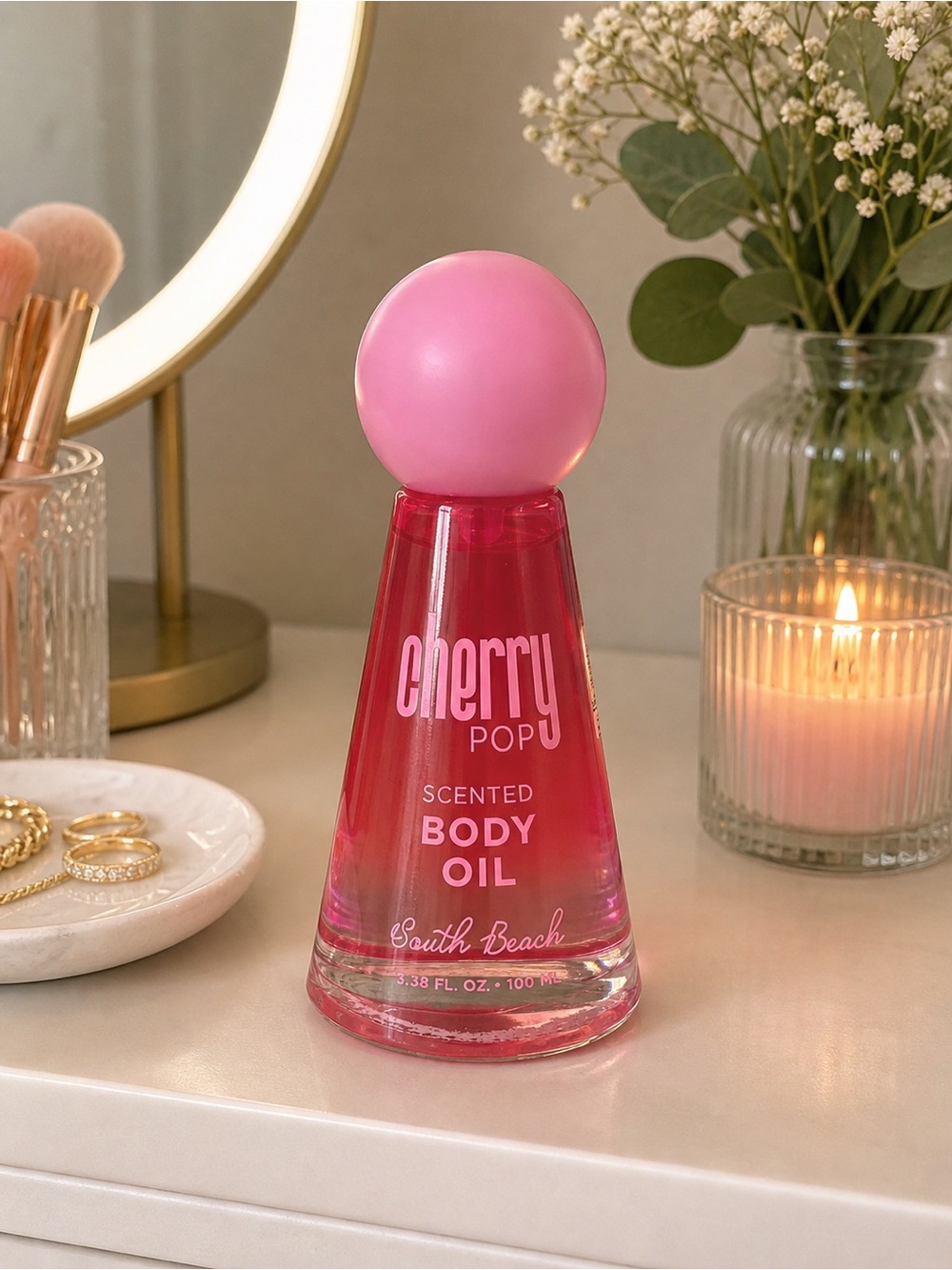 🍒 Cherry Pop Body Oil – South Beach Glow ✨ NEW 💕